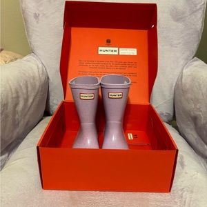 NIB Hunter Boots - Kids First Classic Starcloud in Lavender Reed